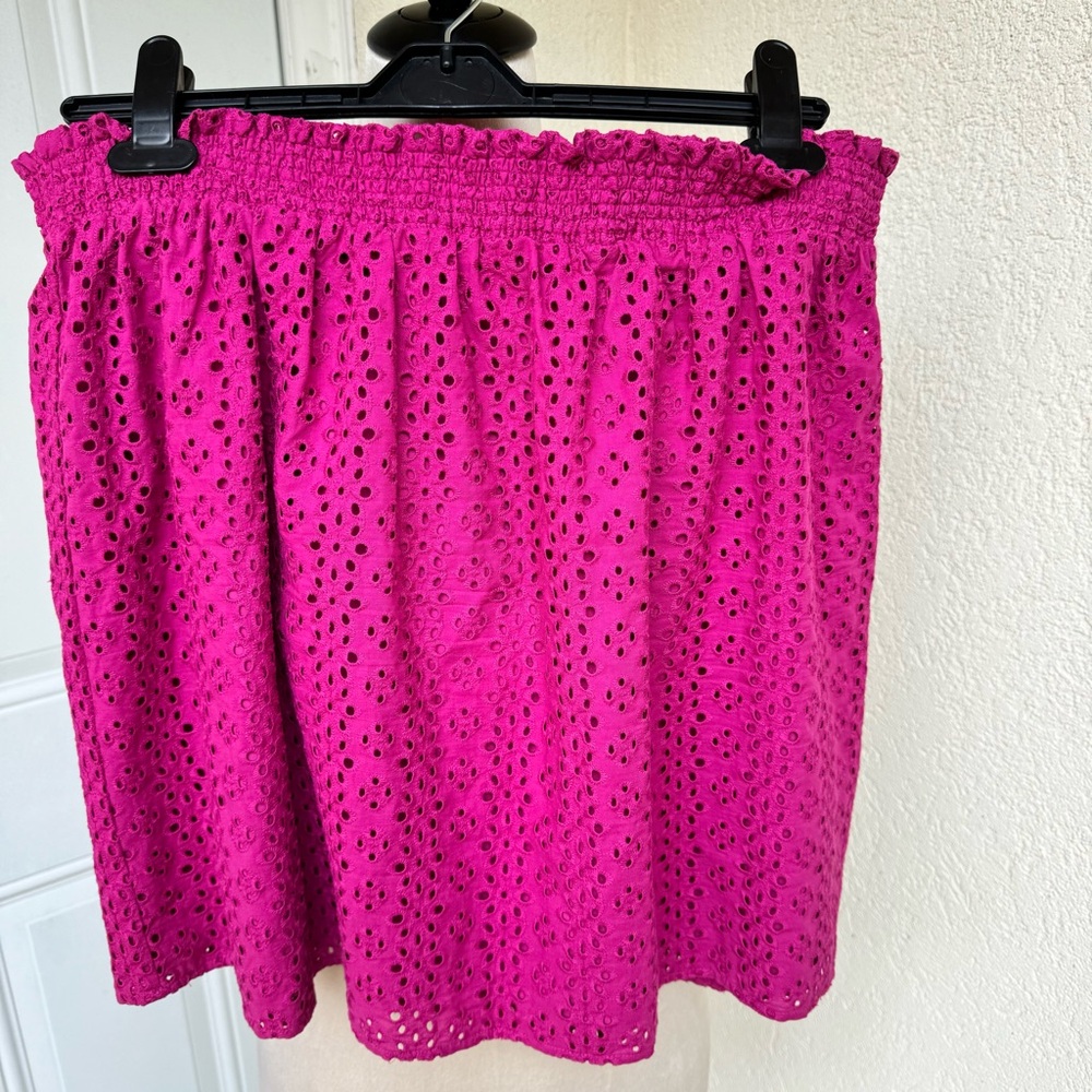 LEYDEN. NWT. Fuchsia, Festive Floral Eyelet‎ Design. Cotton Skirt. Size X…